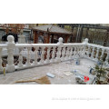 white natural stone baluster railing